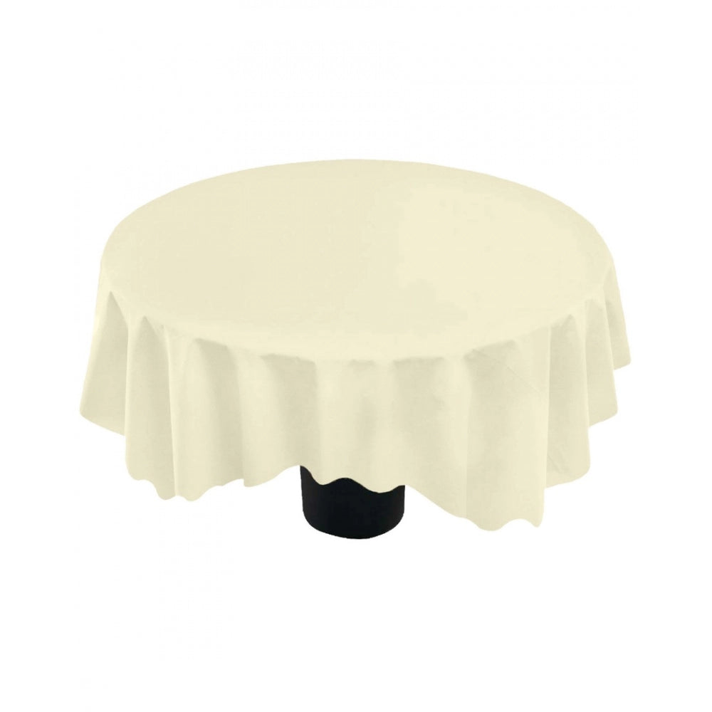 Amfyn Solid Cotton Plain Table Cloth (Beige)