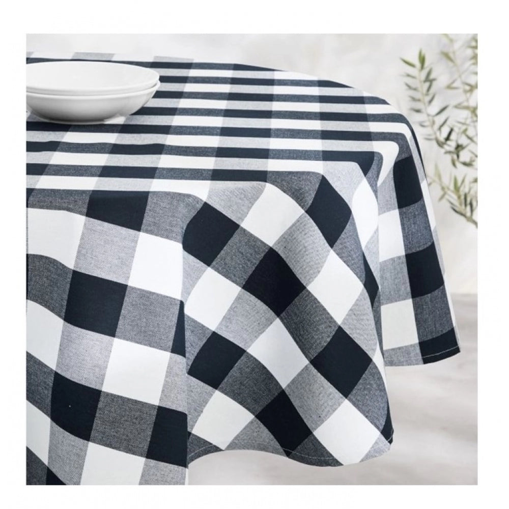 Amfyn Checked Cotton Checks Table Cloth (Black)
