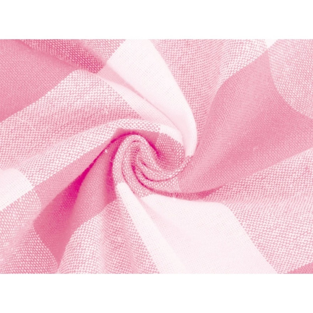 Fashion Checkered Cotton Checks Table Cloth (Pink)