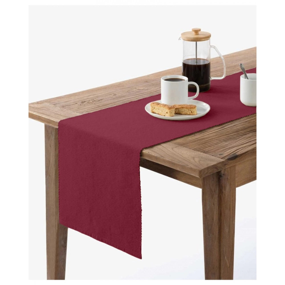 Amfyn Ribbed Cotton Table Runners (Maroon)