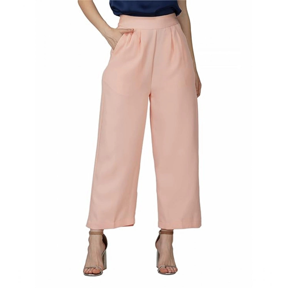 Amfyn Women's Casual Cotton Solid Pants (Pink)