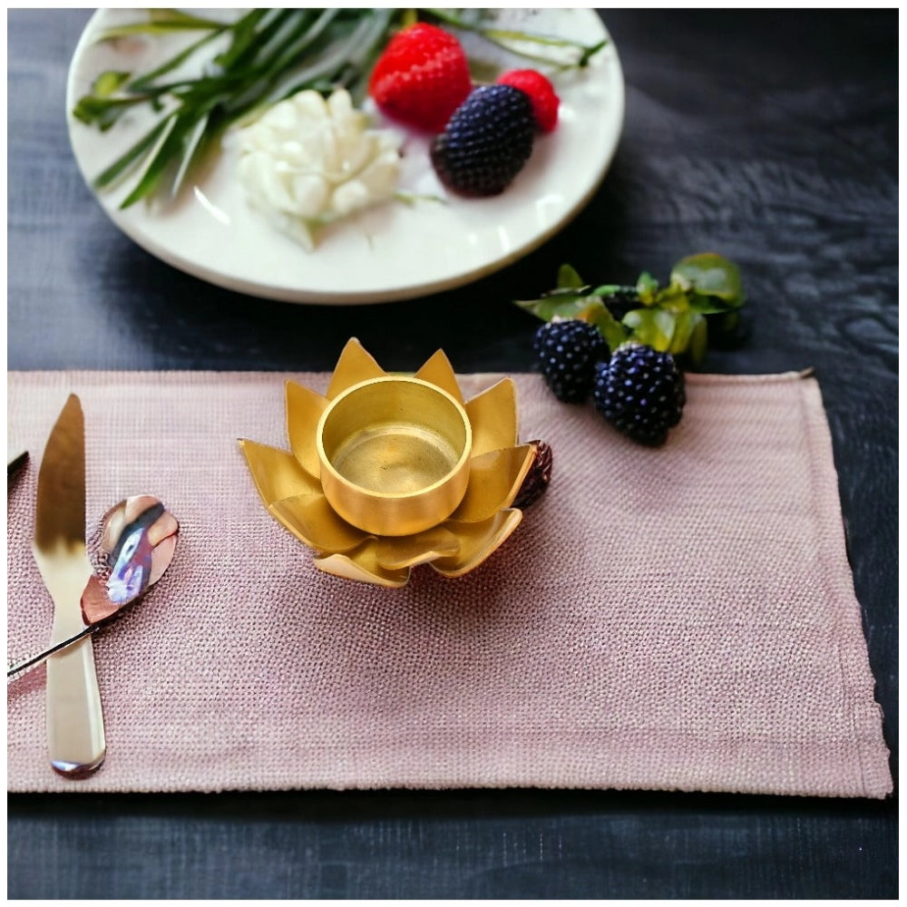 Fashion Golden Lotus Tea Light Holder  (Gold)