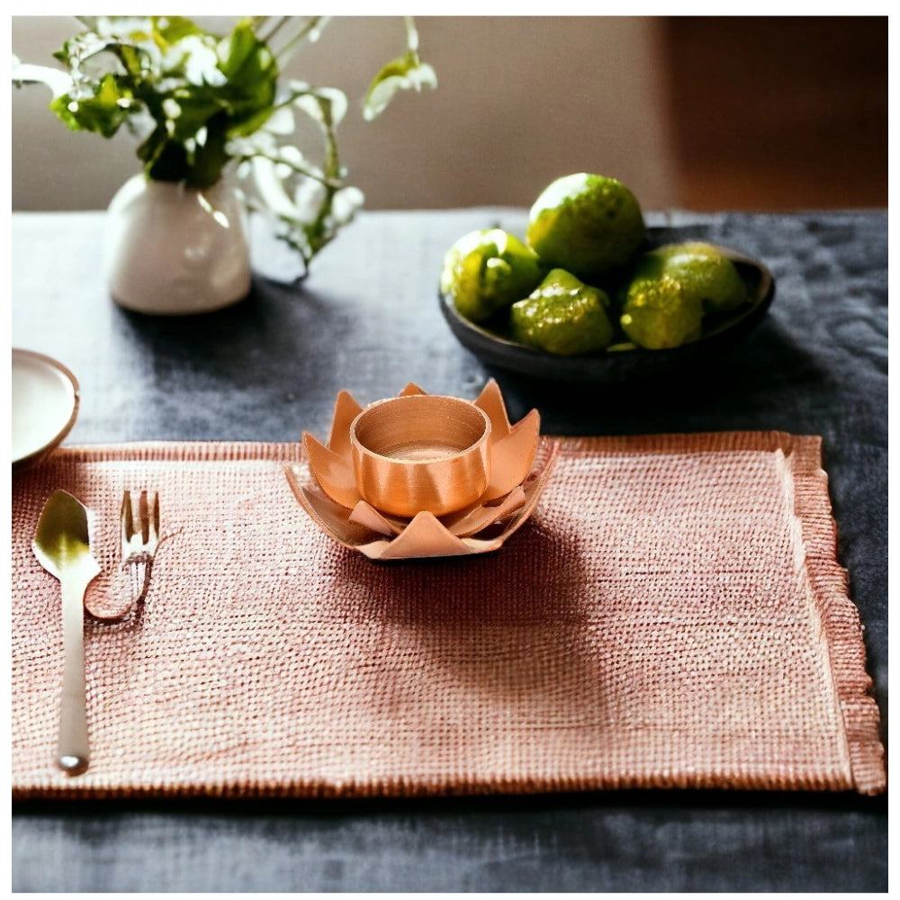 Fashion Rose Gold Lotus Tea Light Holder  (Rose Gold)