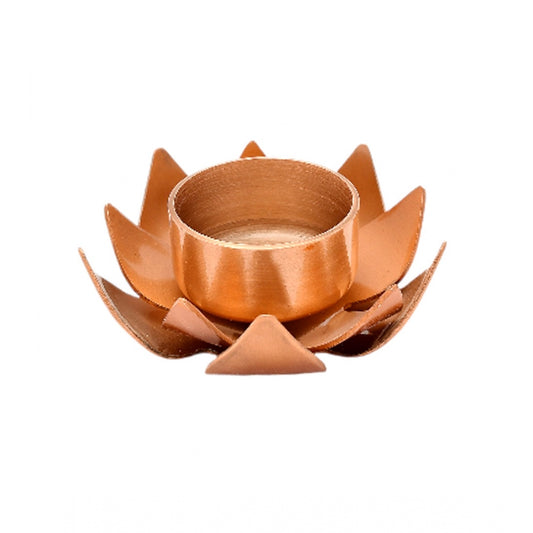 Fashion Rose Gold Lotus Tea Light Holder  (Rose Gold)