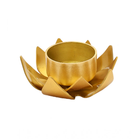 Fashion Golden Lotus Tea Light Holder  (Gold)