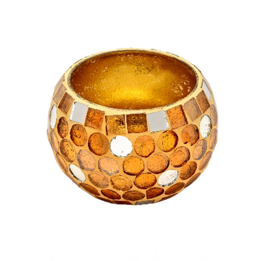 Amfyn Glass Roli-Poli Tea Light Holder (Gold)