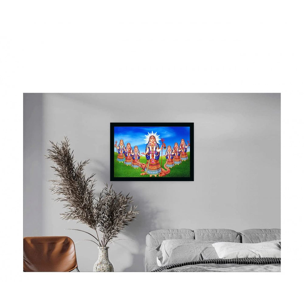 Amfyn Maa Khodal Painting with Synthetic Photo Frame (Multicolor)