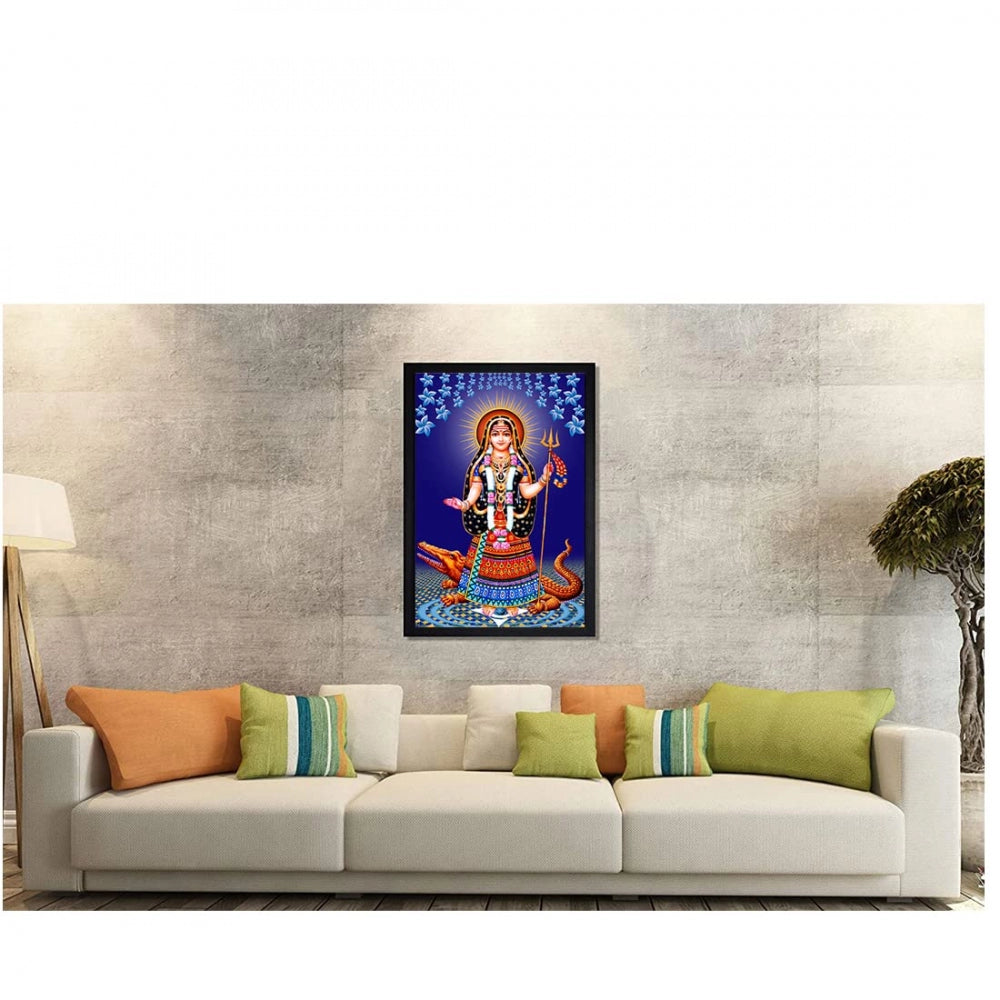 Amfyn Maa Khodal Painting with Synthetic Photo Frame (Multicolor)