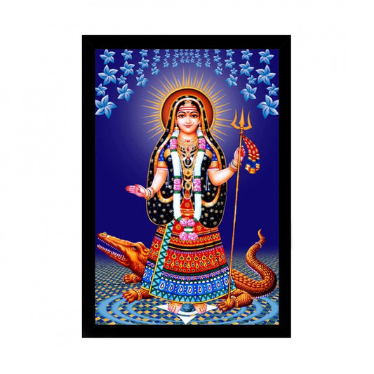 Amfyn Maa Khodal Painting with Synthetic Photo Frame (Multicolor)
