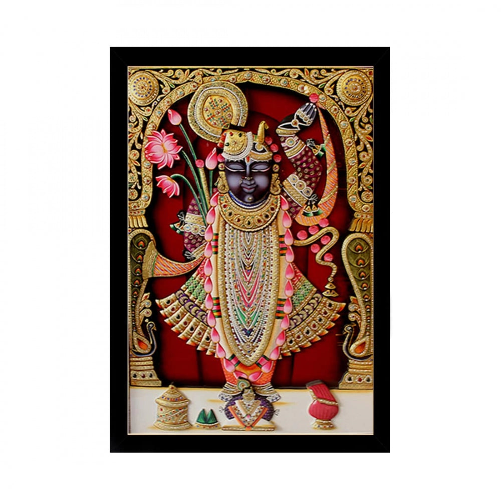 Amfyn Shrinathji Painting with Synthetic Photo Frame (Multicolor)