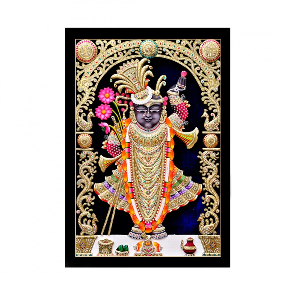Amfyn Shrinathji Painting with Synthetic Photo Frame (Multicolor)