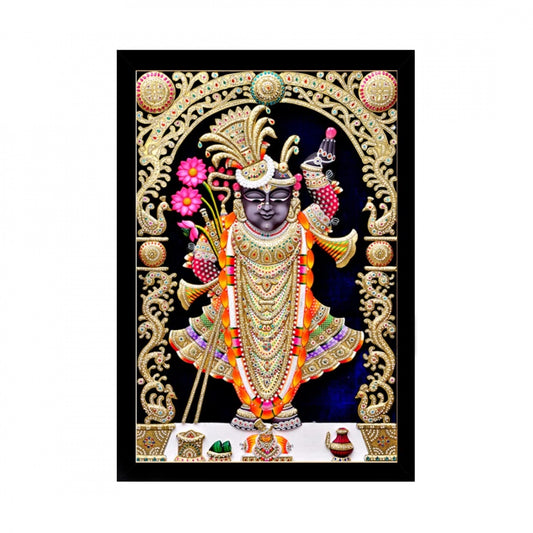 Amfyn Shrinathji Painting with Synthetic Photo Frame (Multicolor)