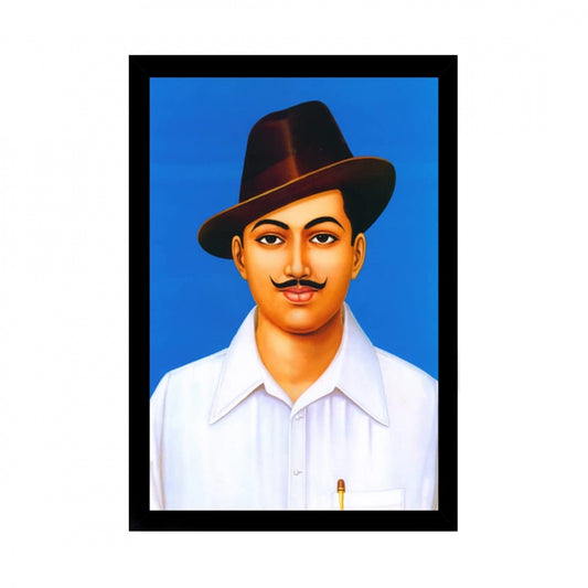 Amfyn Bhagat Singh Painting with Synthetic Photo Frame (Multicolor)