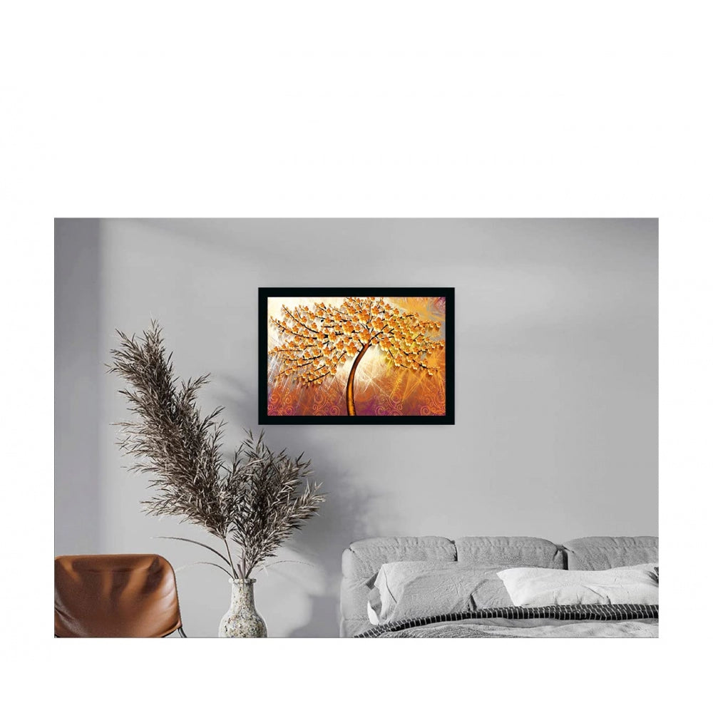 Amfyn Tree Painting Painting with Synthetic Photo Frame (Multicolor)