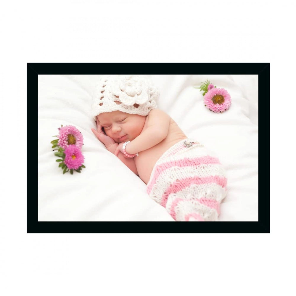 Fashion Baby Photo Painting with Synthetic Photo Frame (Multicolor)