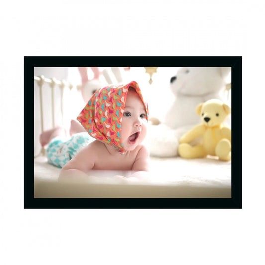 Fashion Baby Photo Painting with Synthetic Photo Frame (Multicolor)