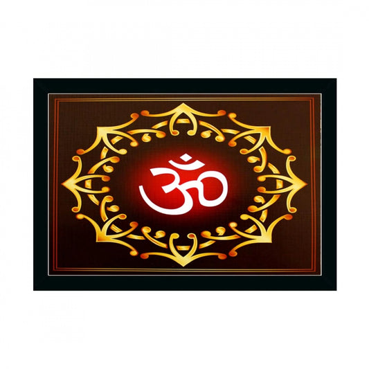 Amfyn Om Namah Shivay Painting with Synthetic Photo Frame (Multicolor)