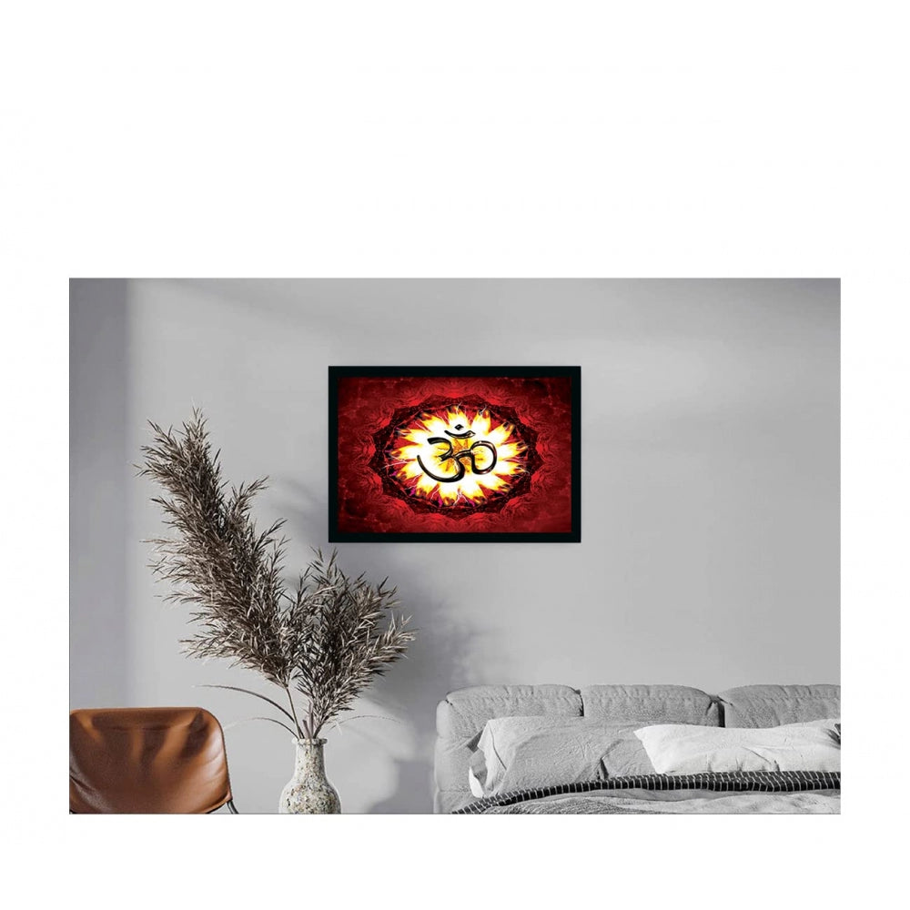 Amfyn Om Namah Shivay Painting with Synthetic Photo Frame (Multicolor)