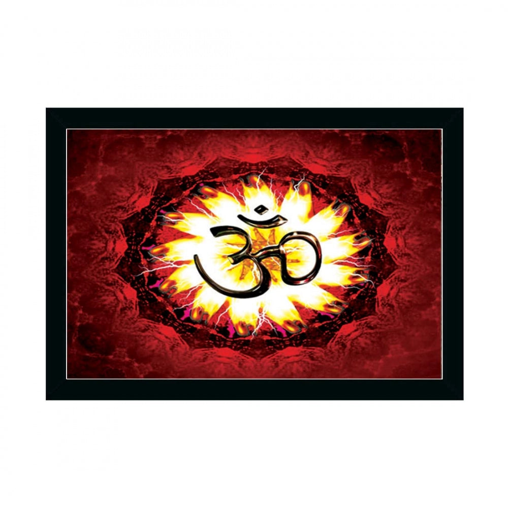Amfyn Om Namah Shivay Painting with Synthetic Photo Frame (Multicolor)