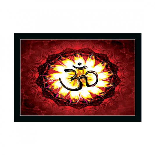 Amfyn Om Namah Shivay Painting with Synthetic Photo Frame (Multicolor)