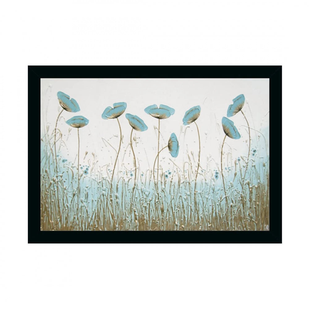 Amfyn Flower Painting with Synthetic Photo Frame (Multicolor)