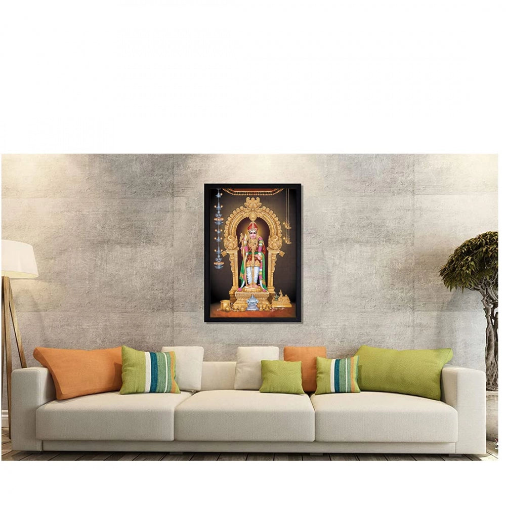 Amfyn Murugan Painting with Synthetic Photo Frame (Multicolor)