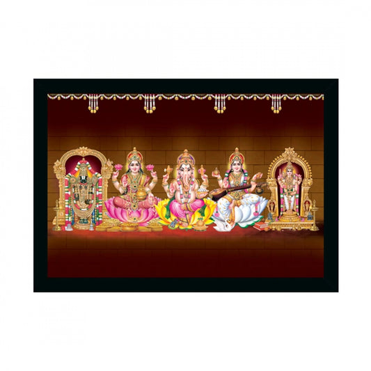 Amfyn Tirupati Balaji Painting with Synthetic Photo Frame (Multicolor)