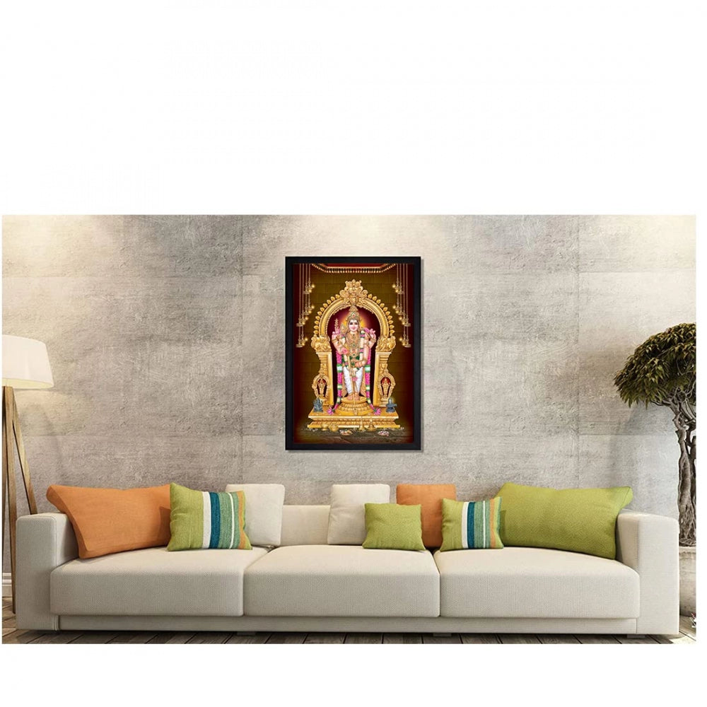 Amfyn Murugan Painting with Synthetic Photo Frame (Multicolor)