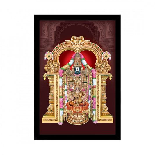 Amfyn Tirupati Balaji Painting with Synthetic Photo Frame (Multicolor)