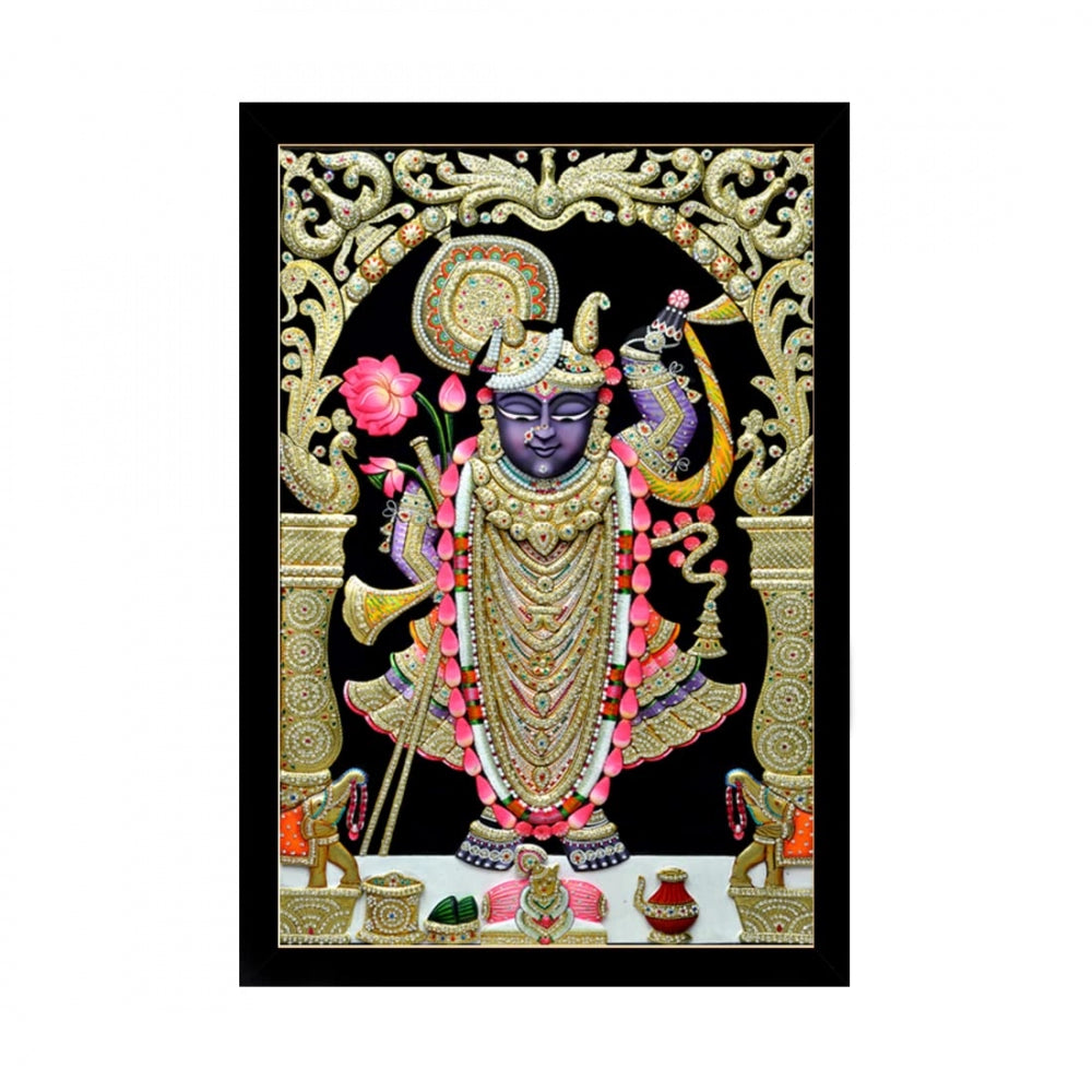 Amfyn Shrinathji Painting with Synthetic Photo Frame (Multicolor)