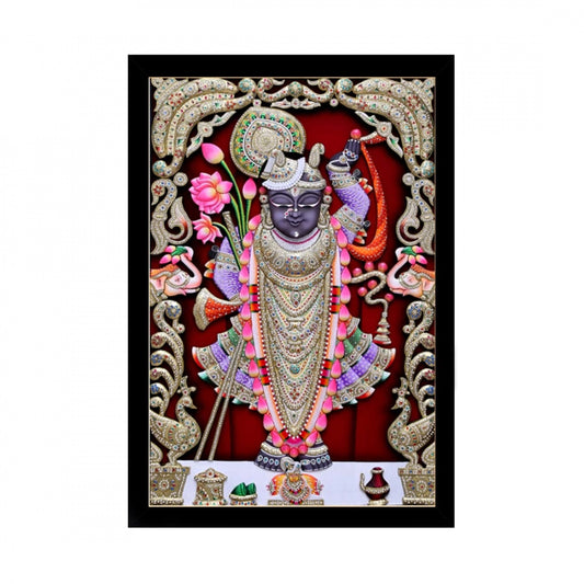Amfyn Shrinathji Painting with Synthetic Photo Frame (Multicolor)