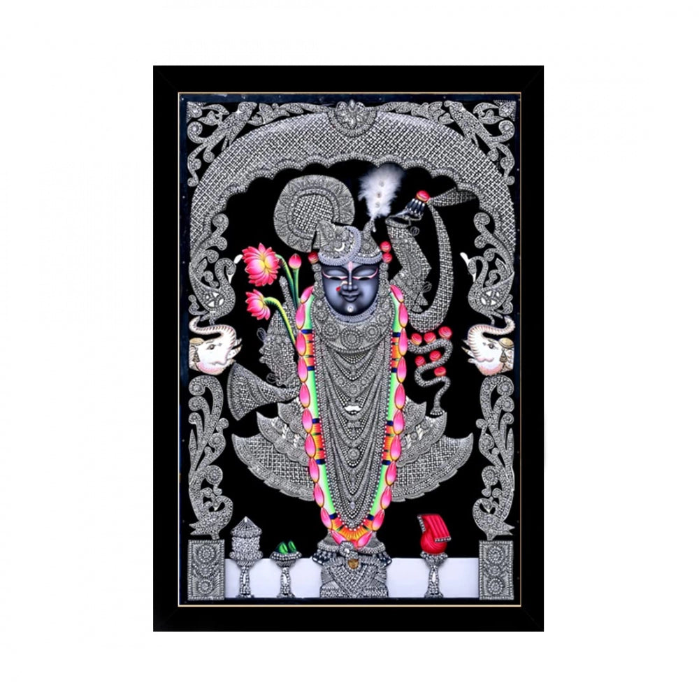 Amfyn Shrinathji Painting with Synthetic Photo Frame (Multicolor)