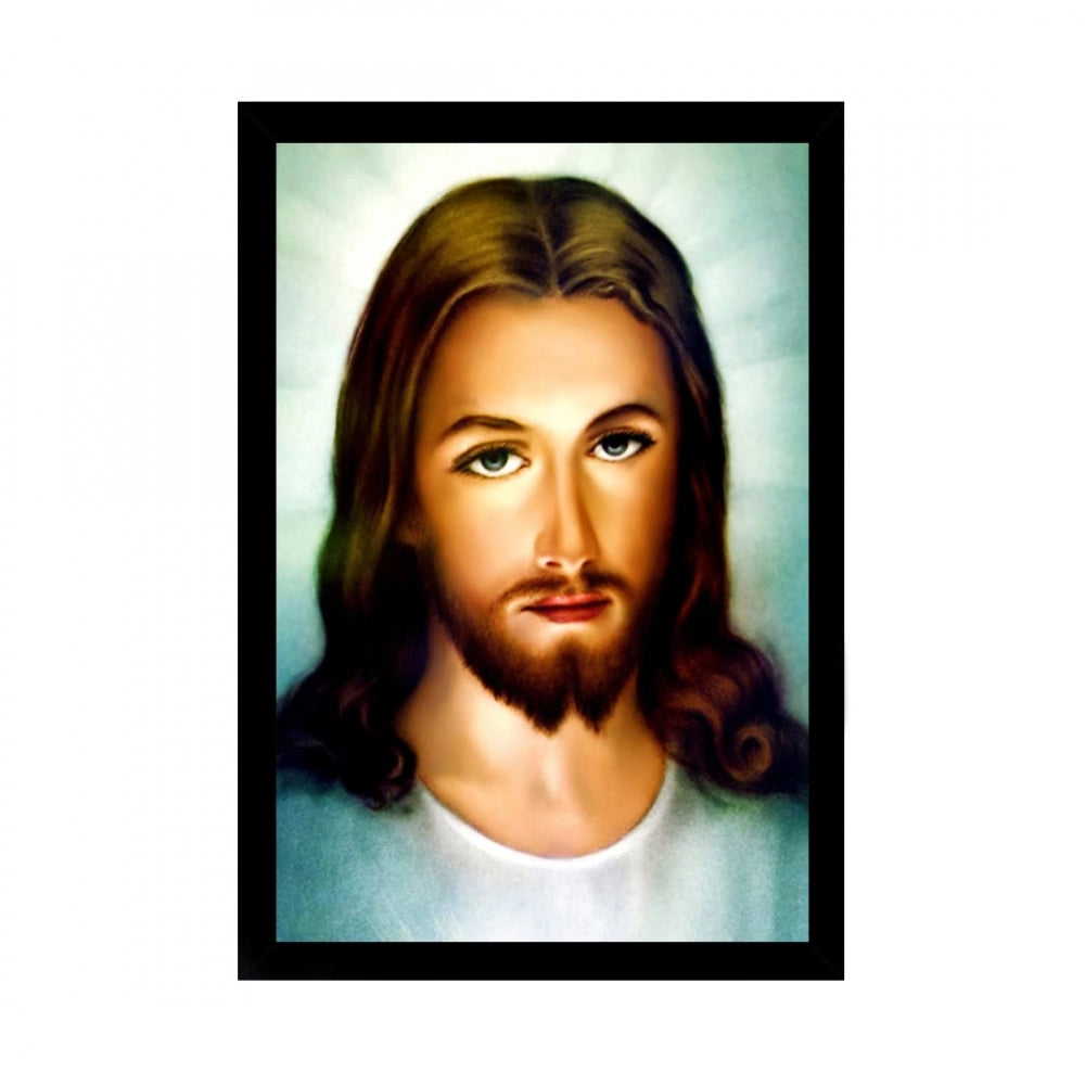 Amfyn Jesus Christ Painting with Synthetic Photo Frame (Multicolor)