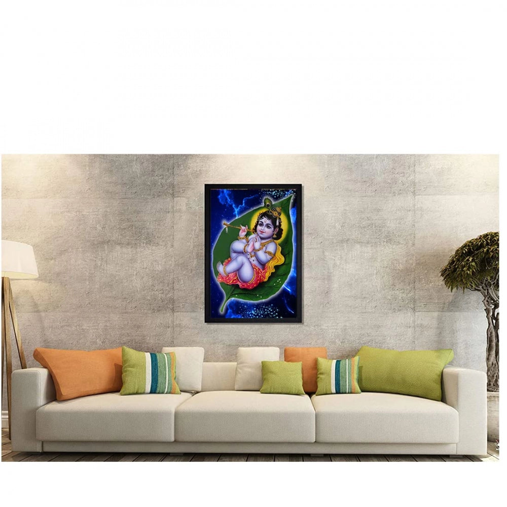 Amfyn Maa Yashoda Painting with Synthetic Photo Frame (Multicolor)