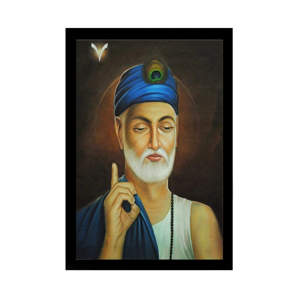 Amfyn Sant Kabir Das Painting with Synthetic Photo Frame (Multicolor)