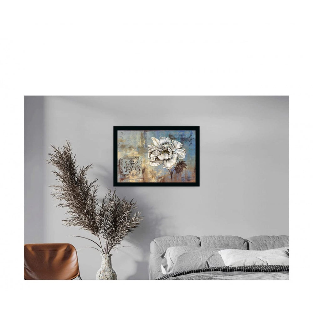 Amfyn Flower Painting with Synthetic Photo Frame (Multicolor)