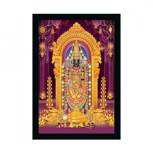 Amfyn Tirupati Balaji Painting with Synthetic Photo Frame (Multicolor)