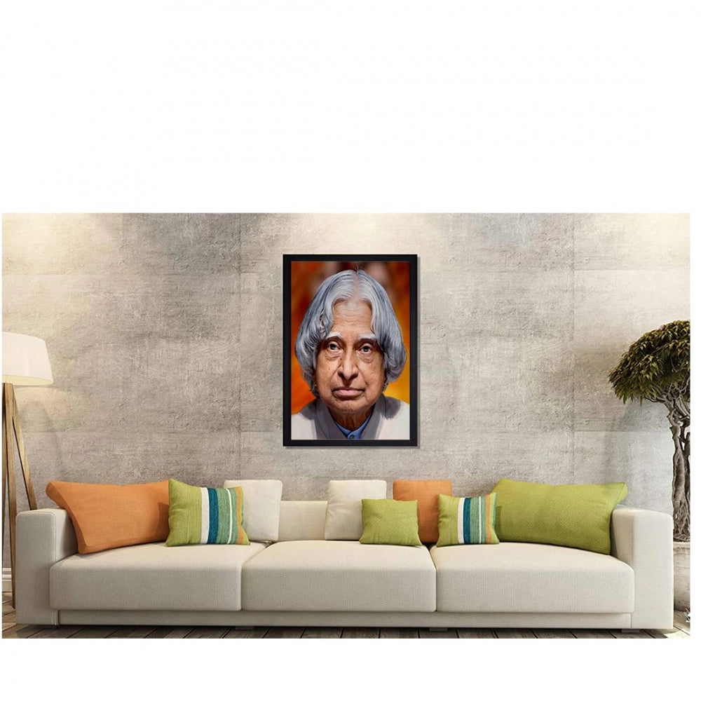 Amfyn A P J Abdul Kalam Painting with Synthetic Photo Frame (Multicolor)