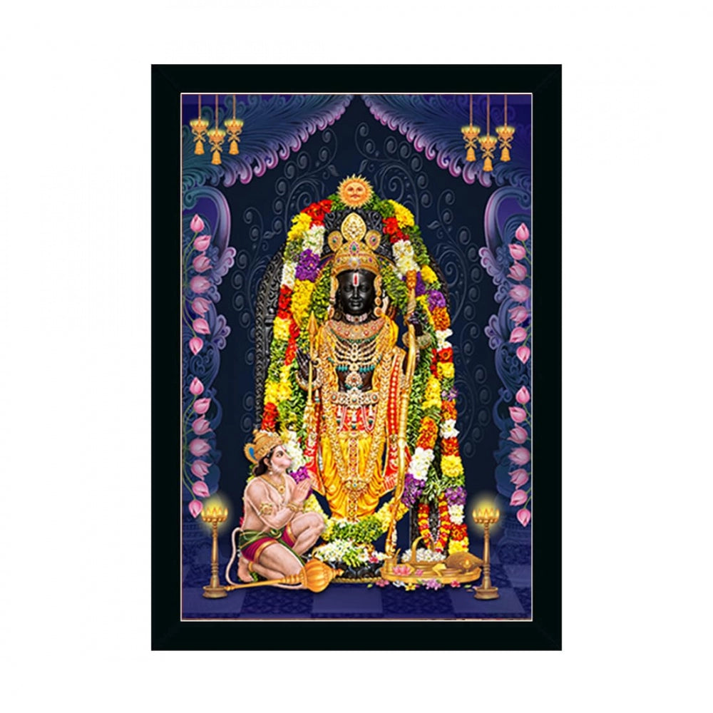 Amfyn yodhya ram lalla Painting with Synthetic Photo Frame (Multicolor)