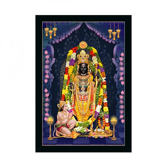Amfyn yodhya ram lalla Painting with Synthetic Photo Frame (Multicolor)