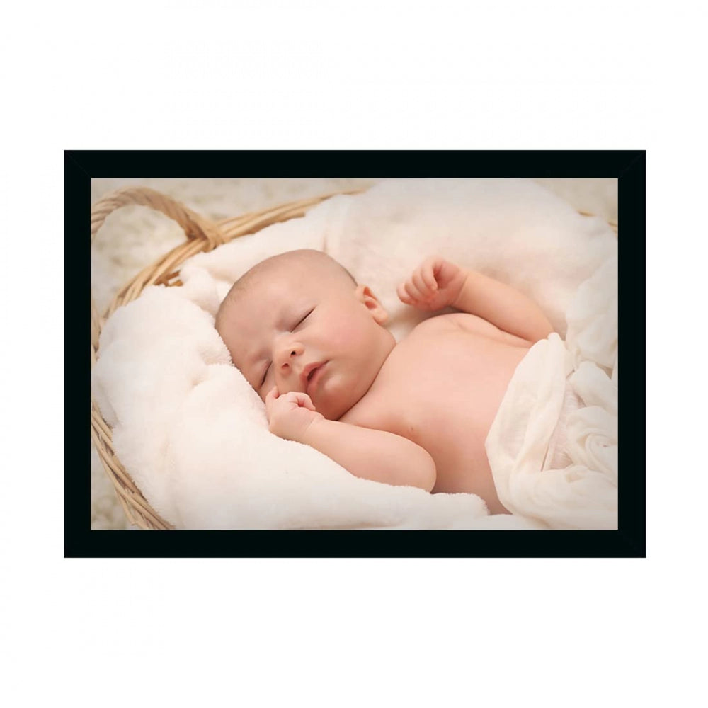 Fashion Baby Photo Painting with Synthetic Photo Frame (Multicolor)