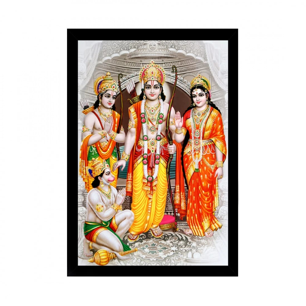 Amfyn Ram Dharbar Painting with Synthetic Photo Frame (Multicolor)