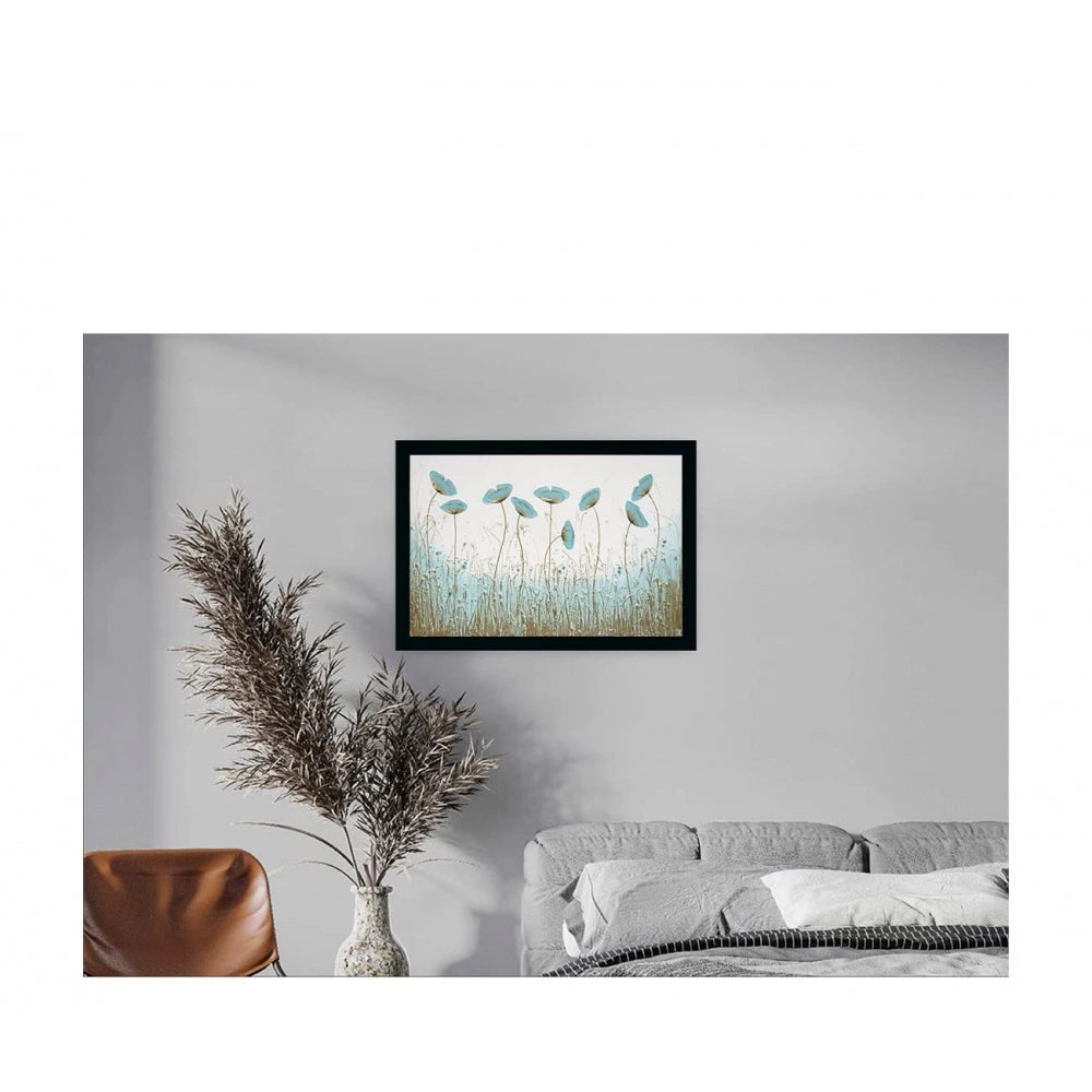 Amfyn Flower Painting with Synthetic Photo Frame (Multicolor)