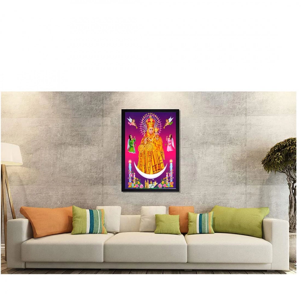 Amfyn Vailankanni Painting with Synthetic Photo Frame (Multicolor)