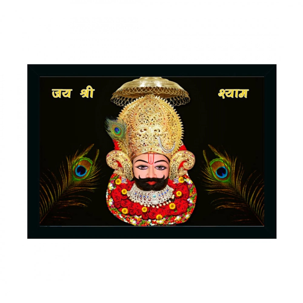 Amfyn Shri Shyam Painting with Synthetic Photo Frame (Multicolor)