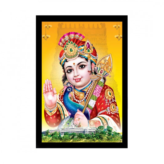 Amfyn Murugan Painting with Synthetic Photo Frame (Multicolor)