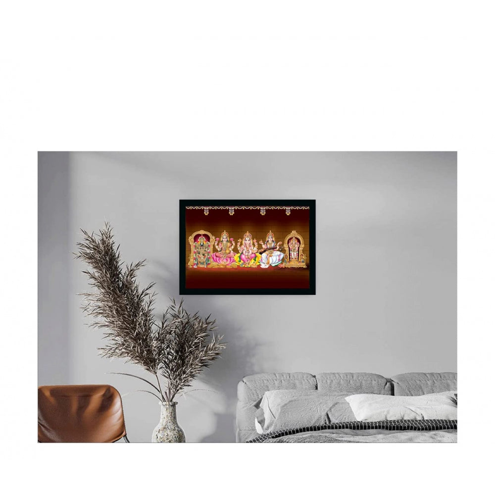 Amfyn Tirupati Balaji Painting with Synthetic Photo Frame (Multicolor)