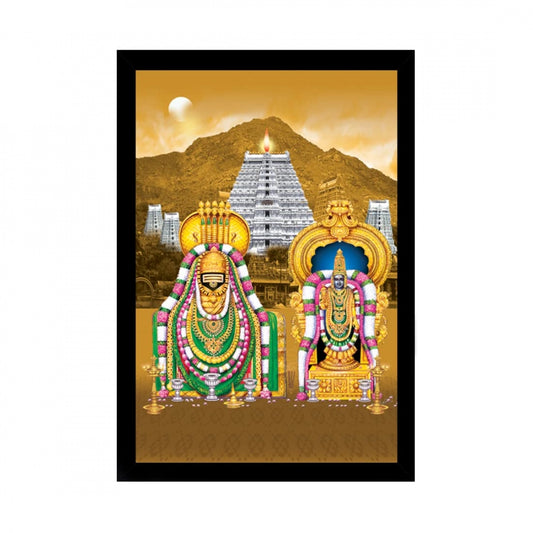 Amfyn Tirupati Balaji Painting with Synthetic Photo Frame (Multicolor)