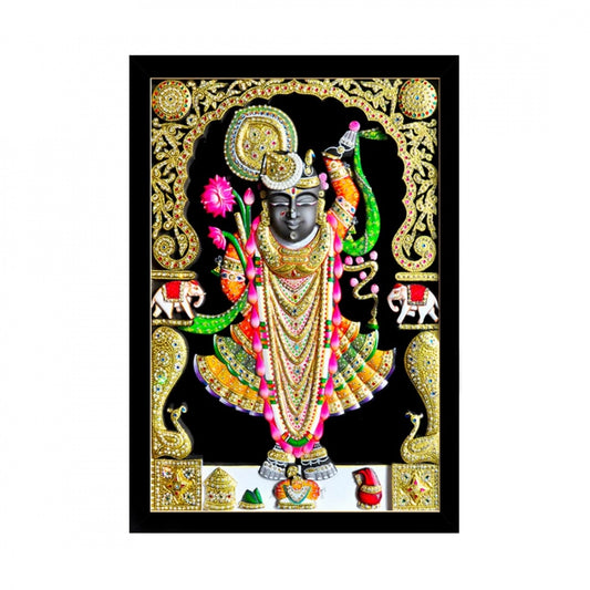 Amfyn Shrinathji Painting with Synthetic Photo Frame (Multicolor)