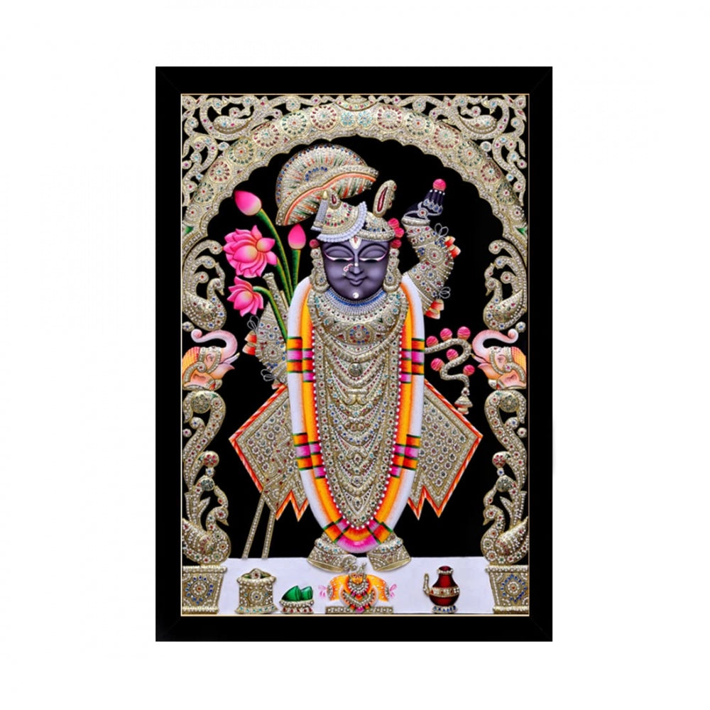 Amfyn Shrinathji Painting with Synthetic Photo Frame (Multicolor)